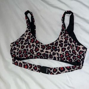 Leopard print bathing suit top, size small